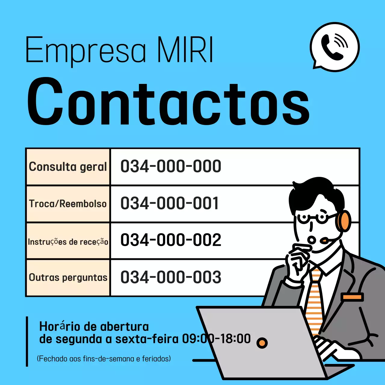 Guia informativo simples azul claro