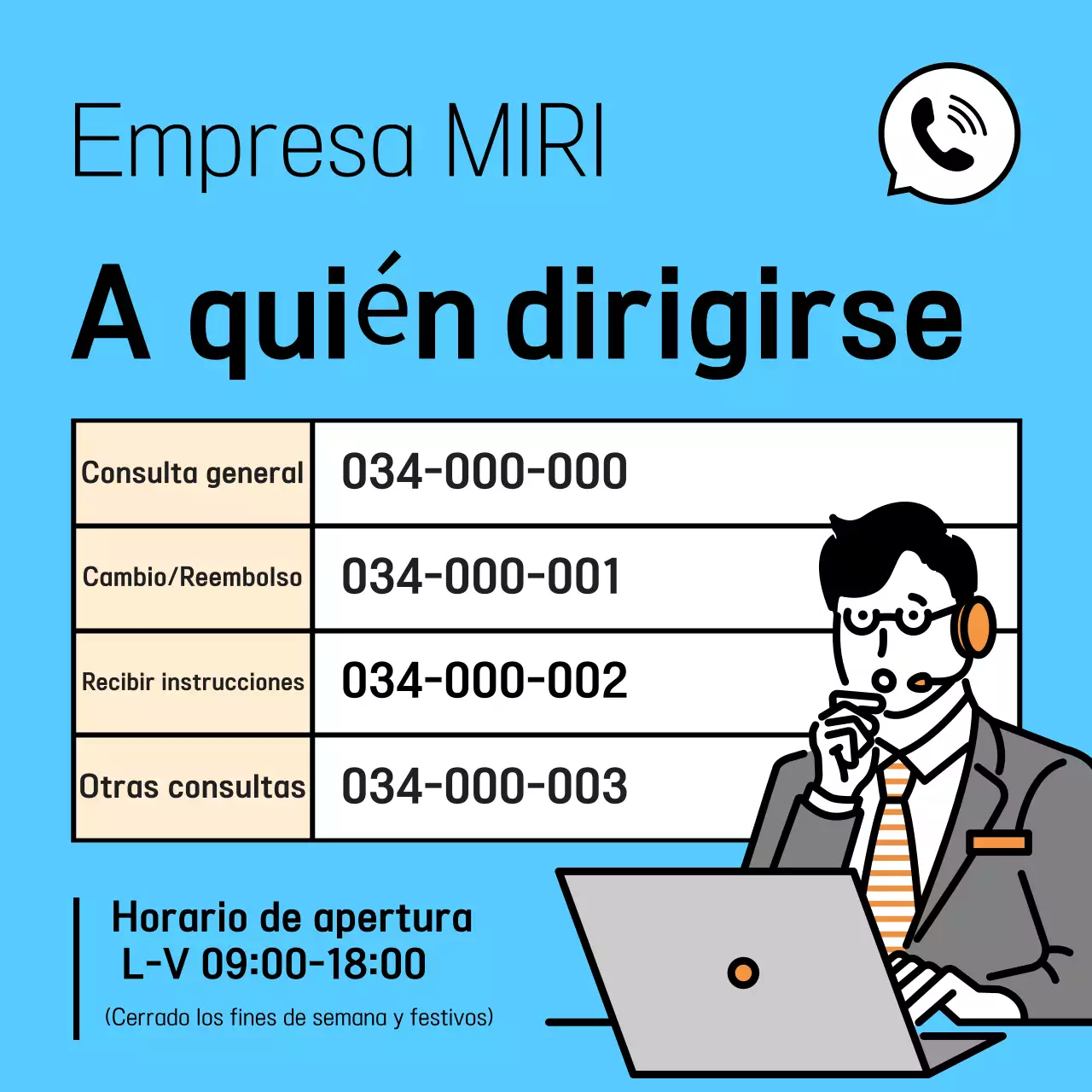 Guía informativa sencilla de color azul claro