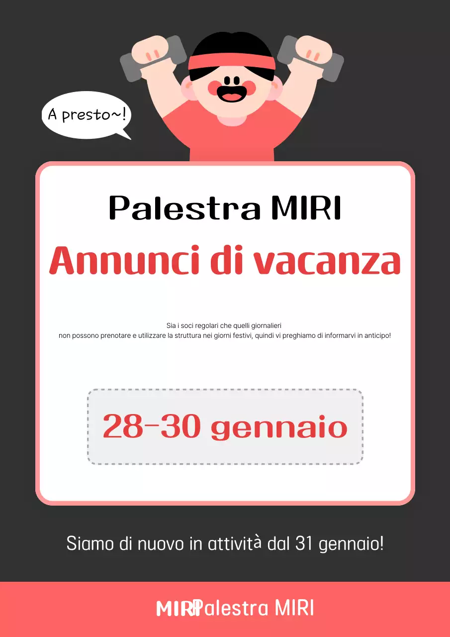 Avviso di chiusura semplice nero