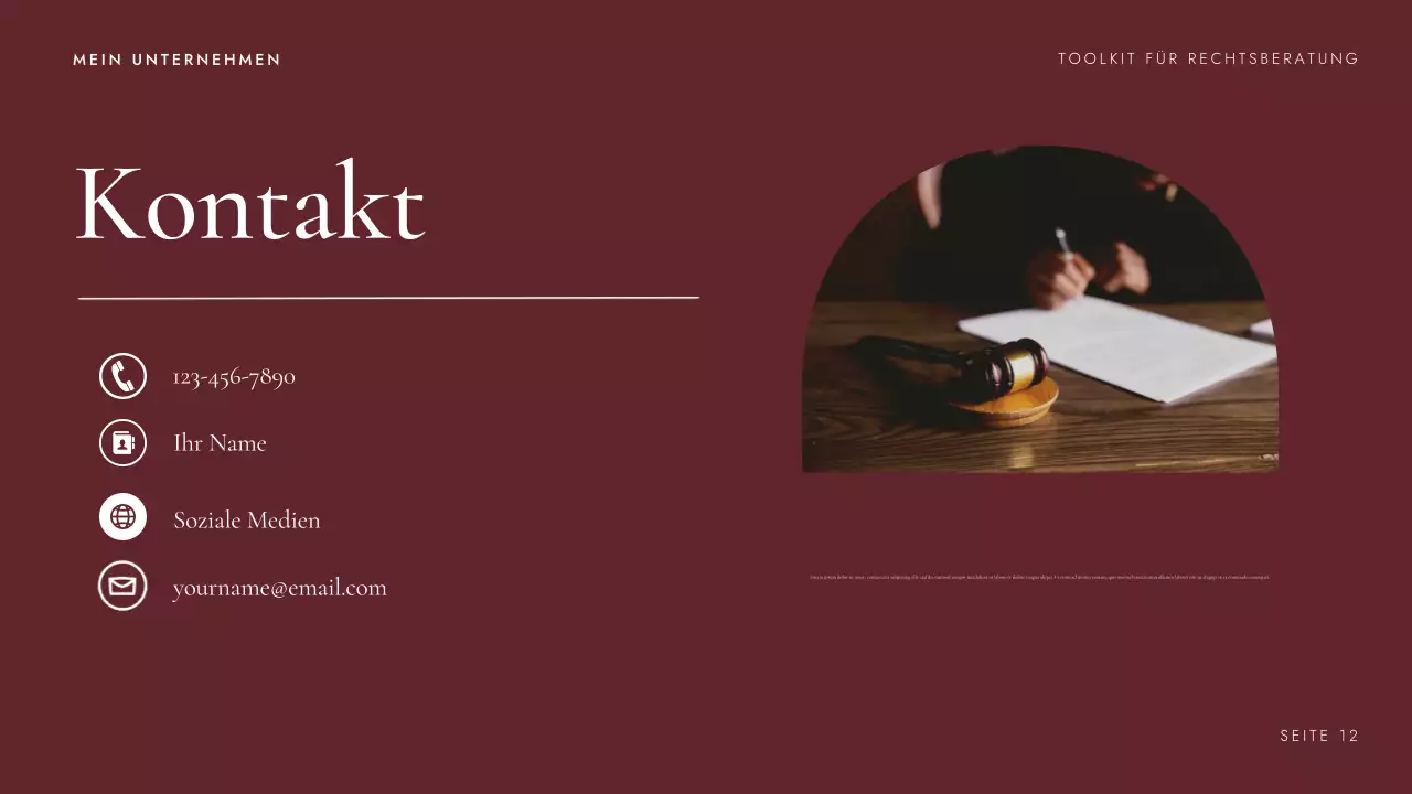 Maroon Professional Legal Consulting Toolkit Präsentation