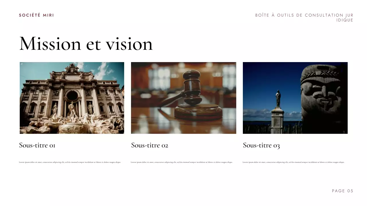 Présentation de la boîte à outils de conseil juridique de Maroon Professional