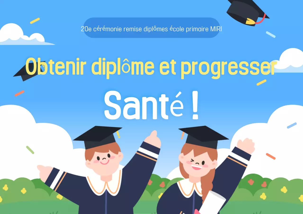 Une fête de fin d'études bleu clair