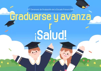 Una fiesta de graduación de color azul claro