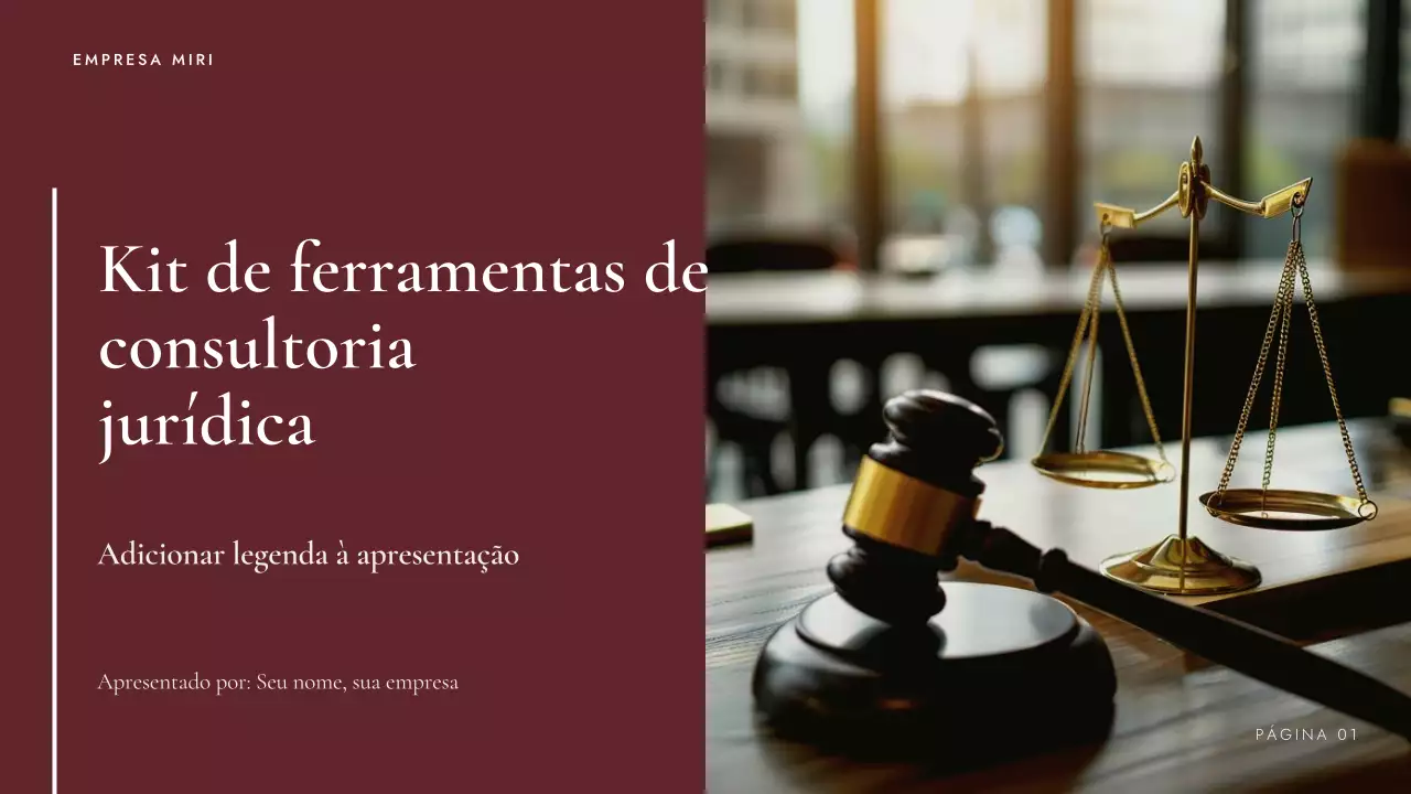 Apresentação do kit de ferramentas de consultoria jurídica da Maroon Professional