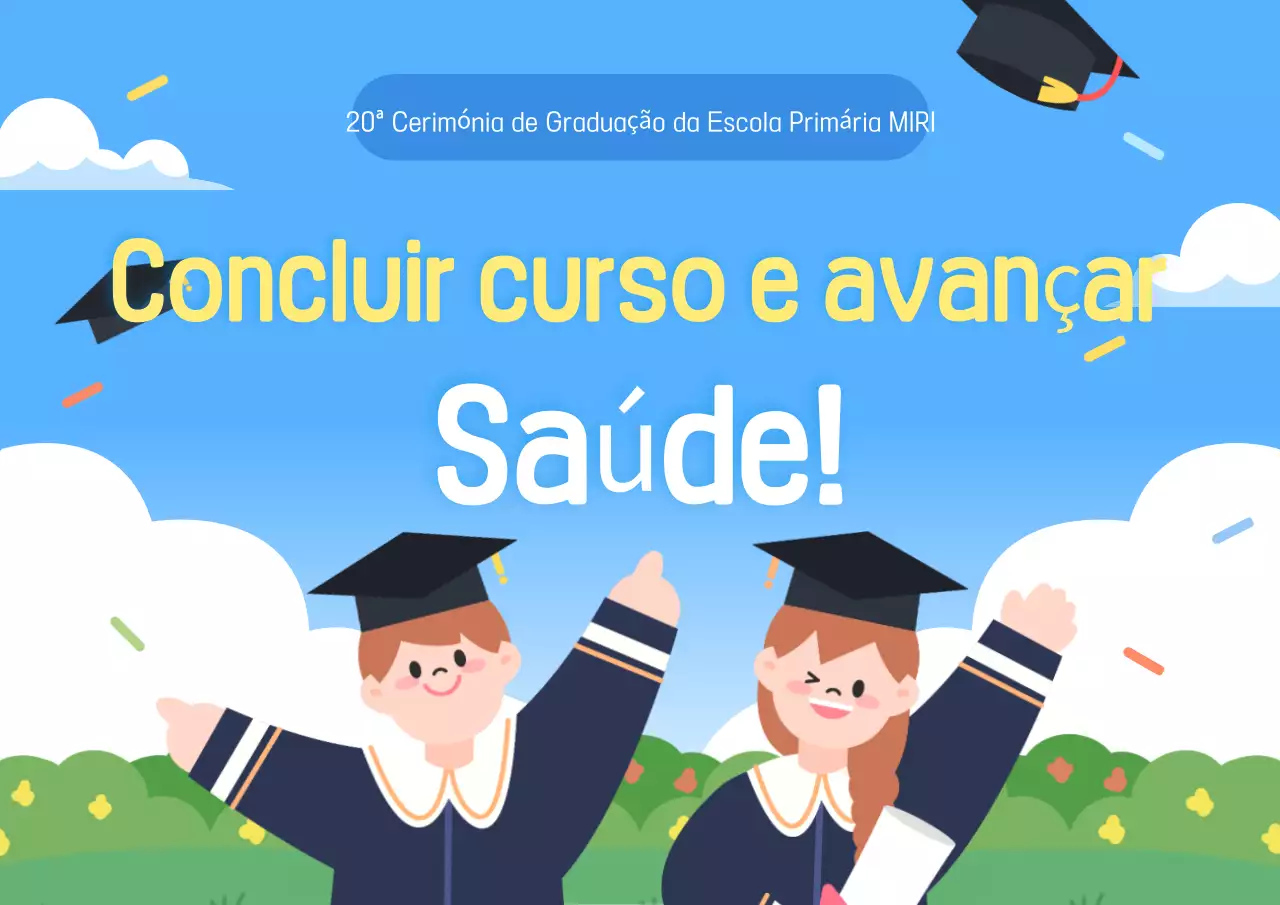 Um festival de formatura azul claro