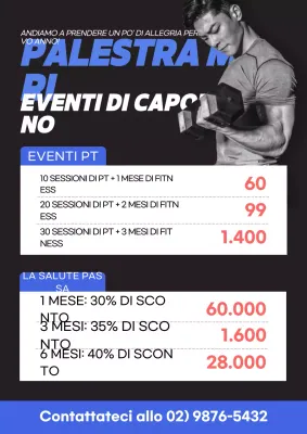 Promozione Fitness Nero Moderno