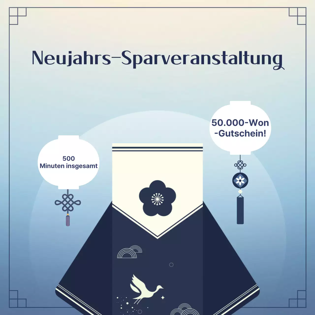 Hellblaue traditionelle Neujahrsveranstaltungen