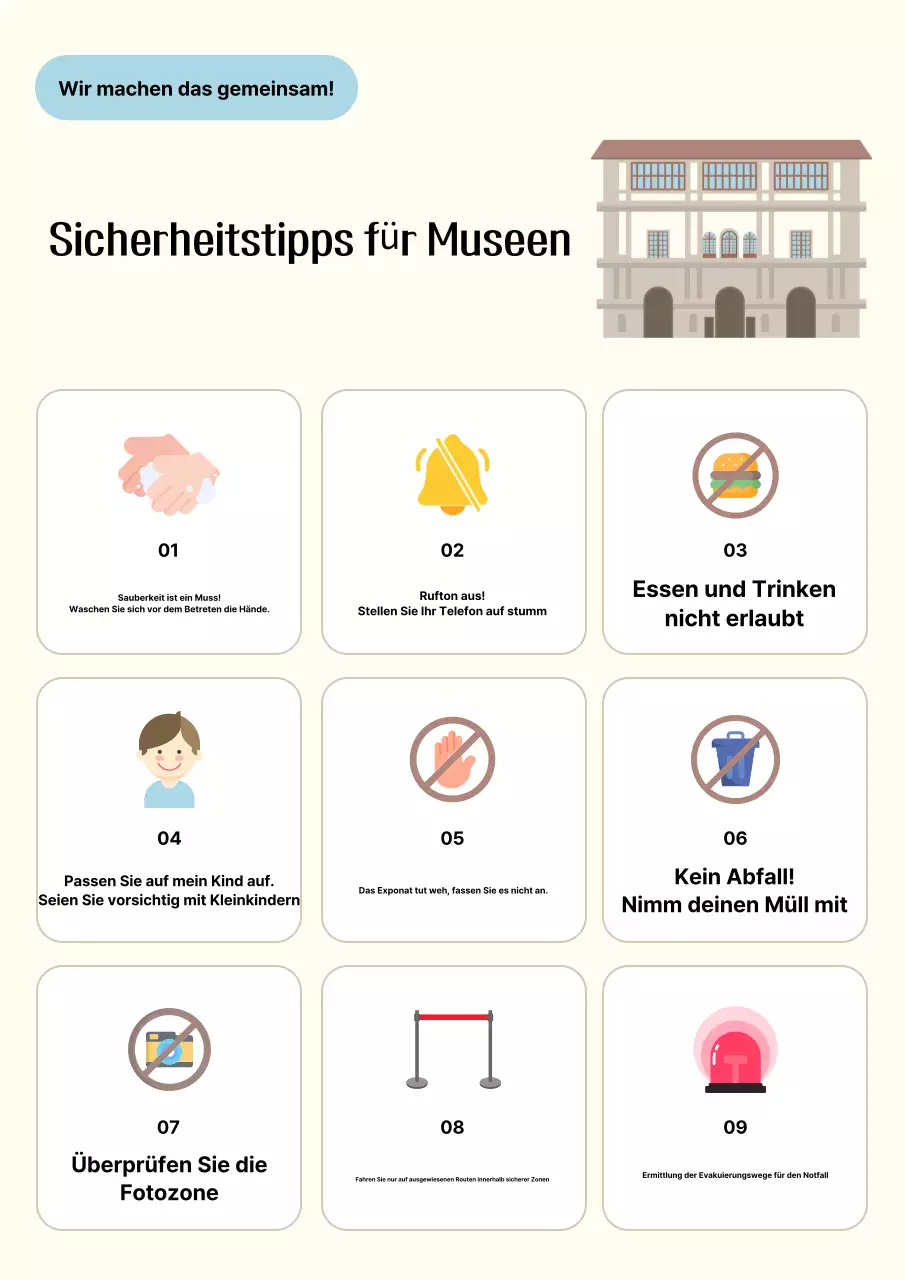 Beige Nützliche Sicherheitstipps