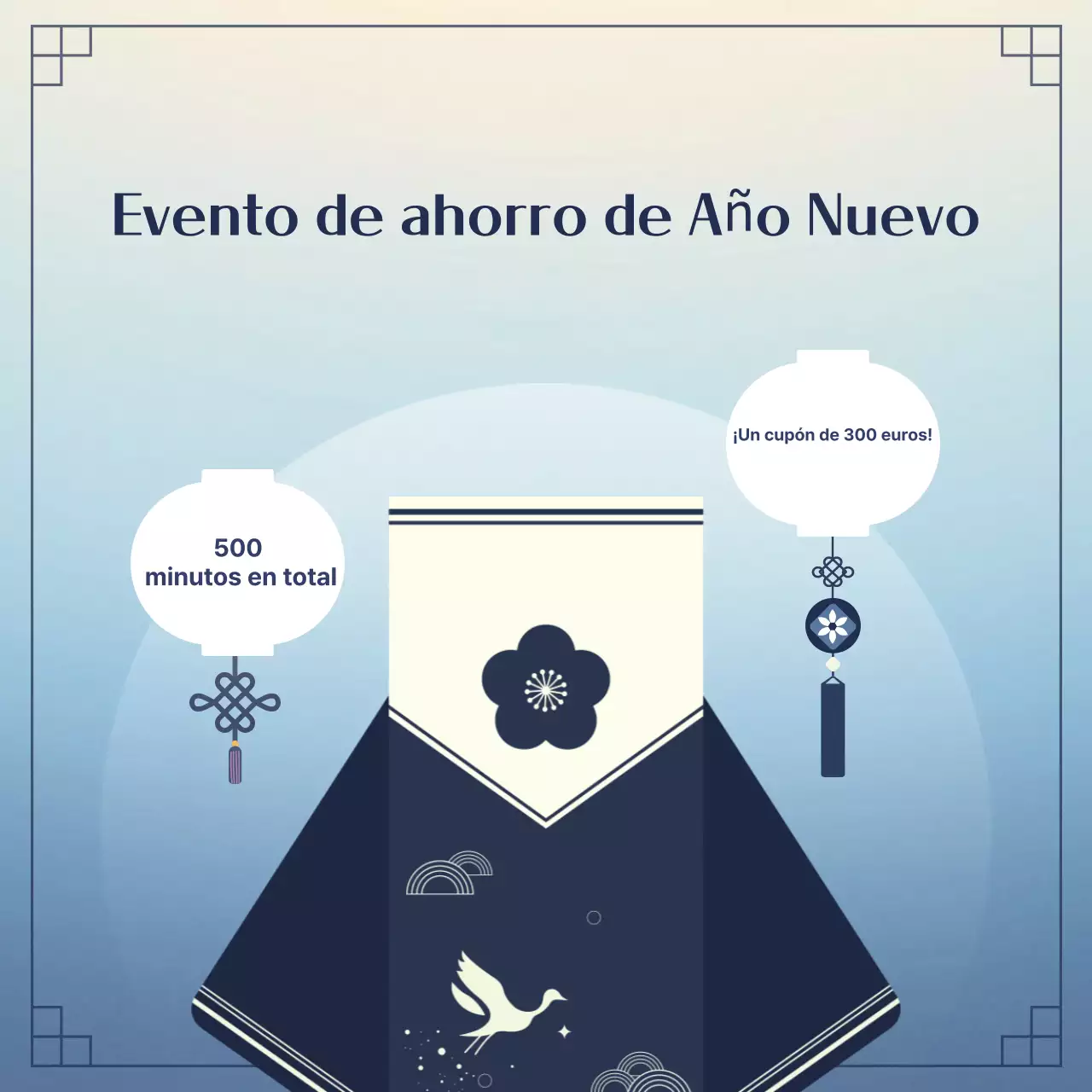 Eventos tradicionales de Año Nuevo en azul claro