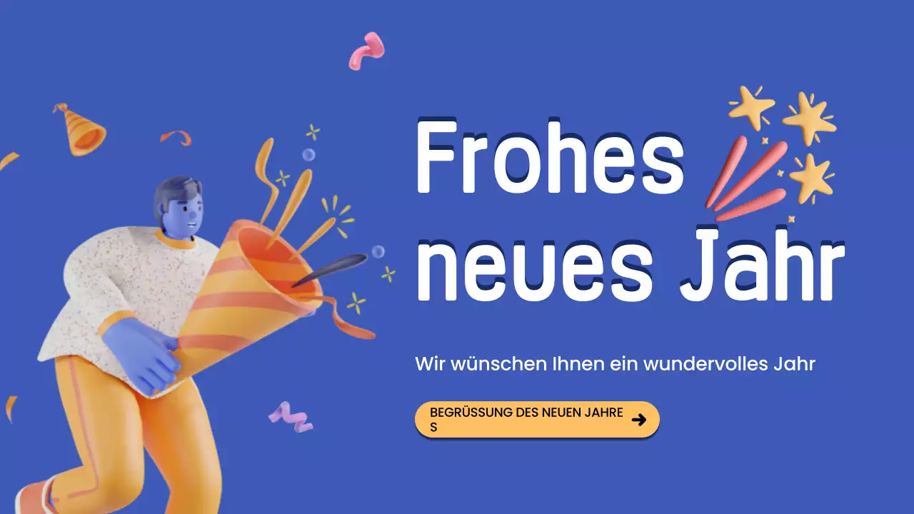 blaue moderne Neujahrsvorstellung