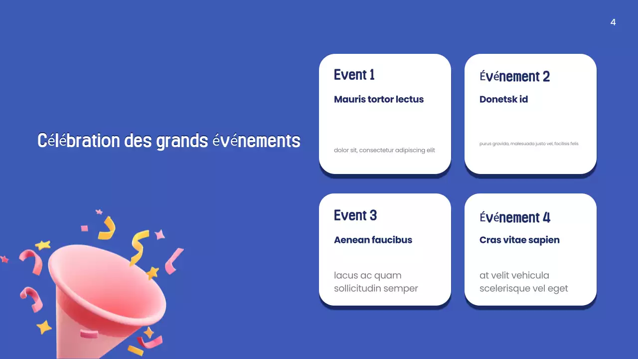 présentation du nouvel an en bleu moderne