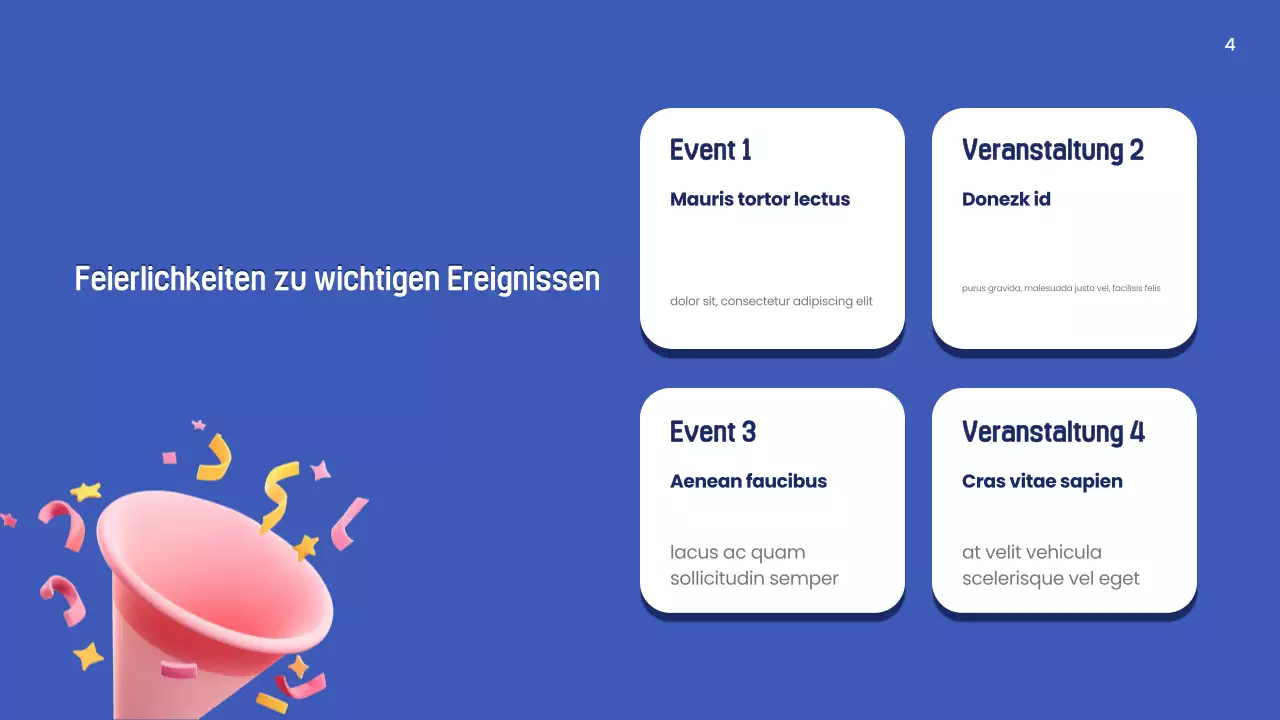 blaue moderne Neujahrsvorstellung