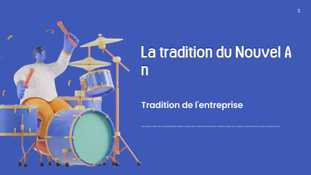 présentation du nouvel an en bleu moderne