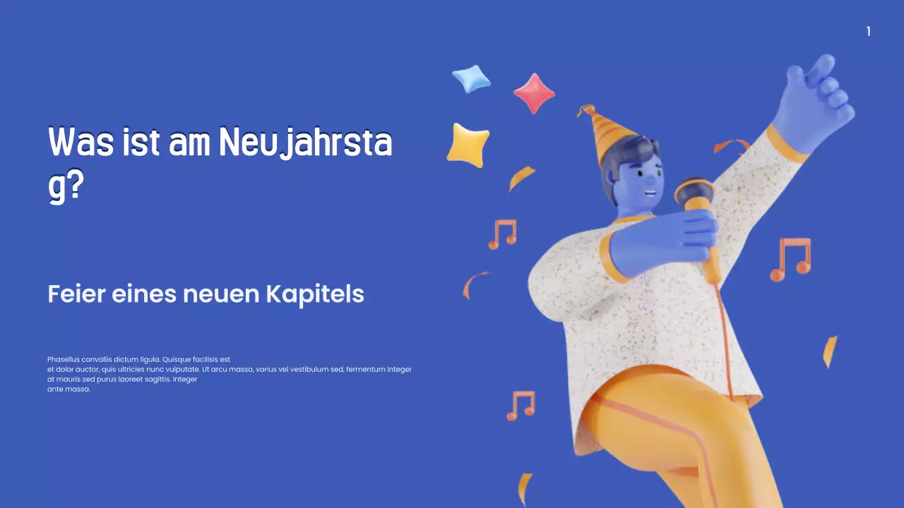 blaue moderne Neujahrsvorstellung