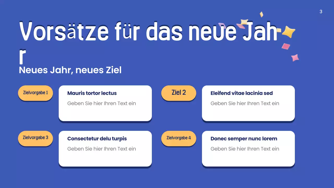 blaue moderne Neujahrsvorstellung