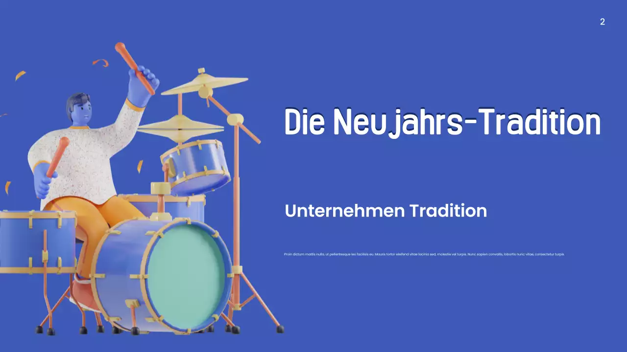blaue moderne Neujahrsvorstellung