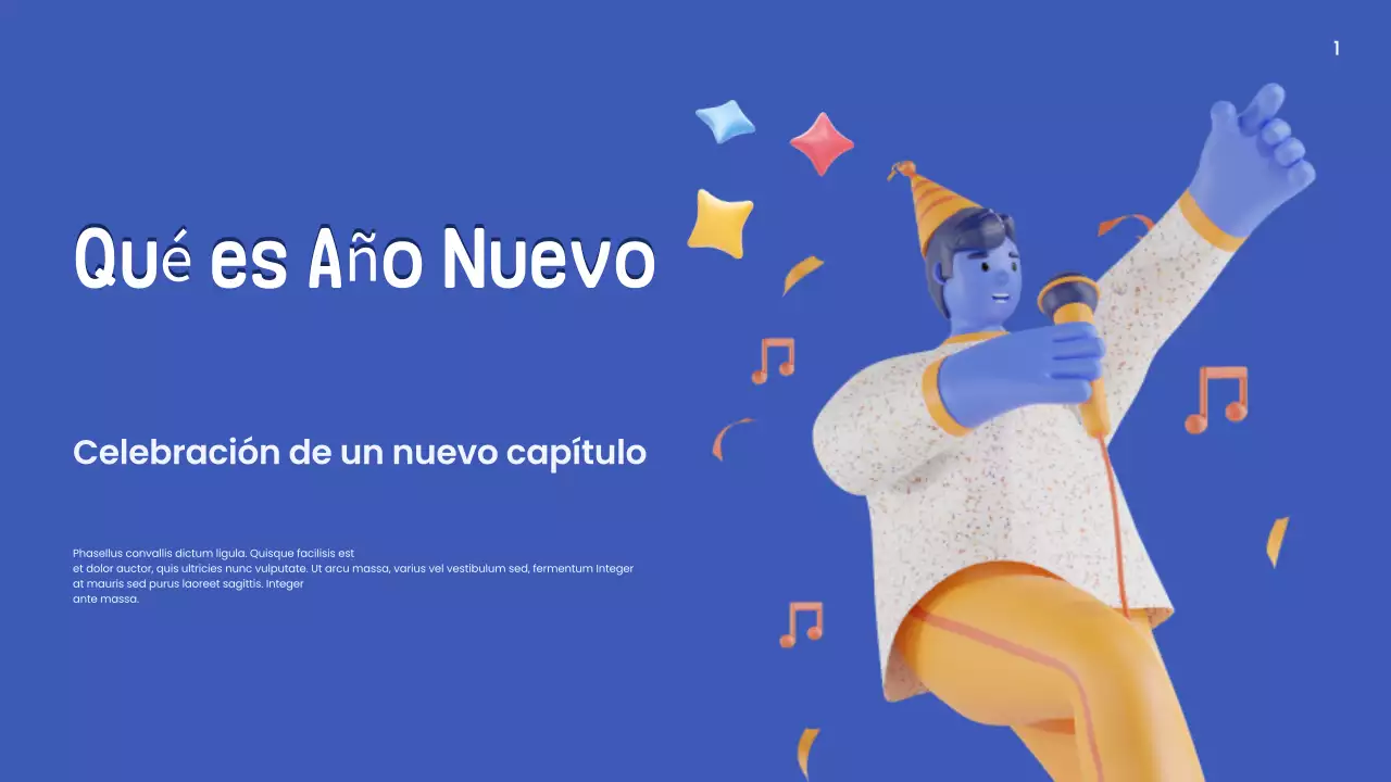 presentación del año nuevo azul moderno
