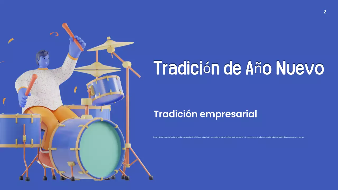 presentación del año nuevo azul moderno