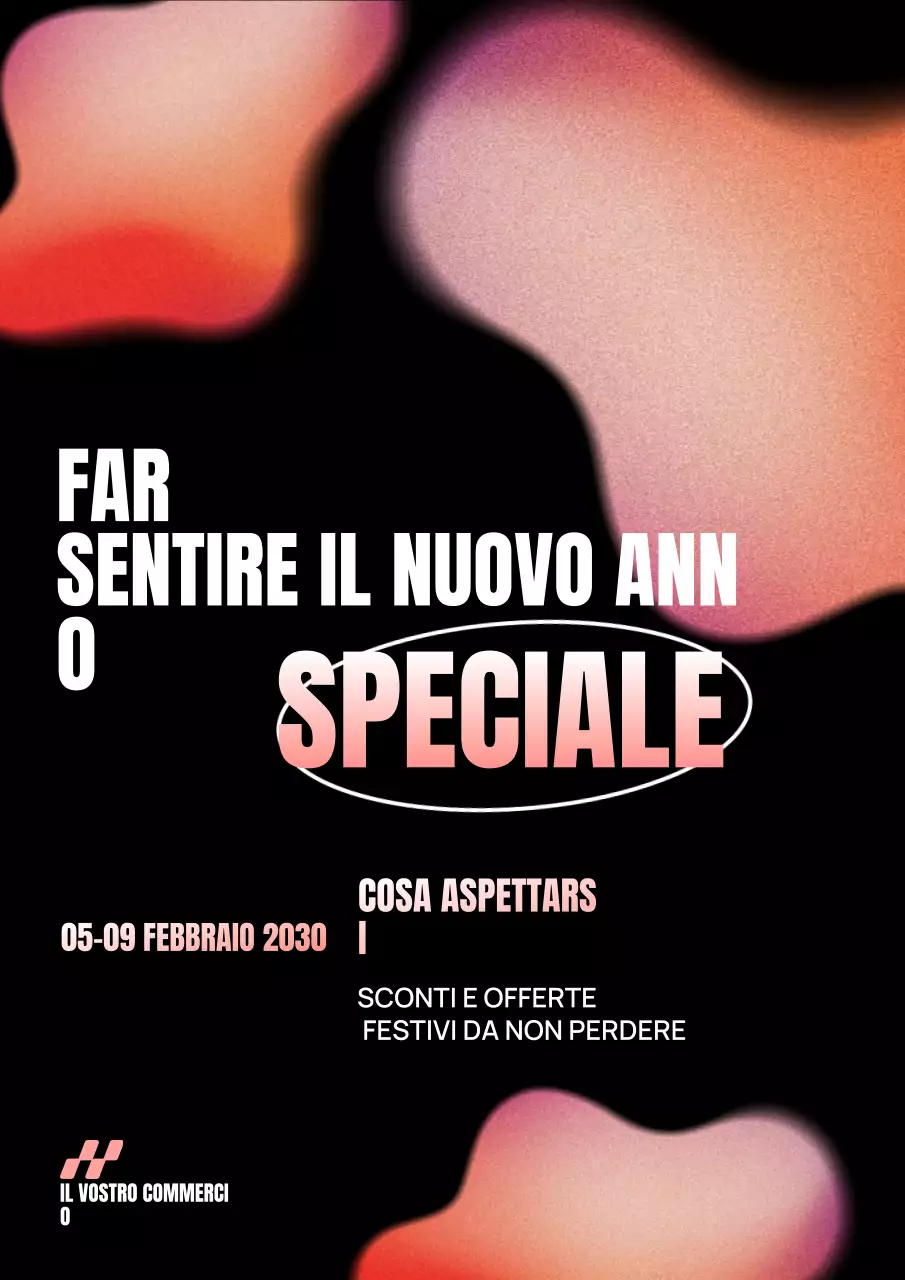 promozione di capodanno astratto nero