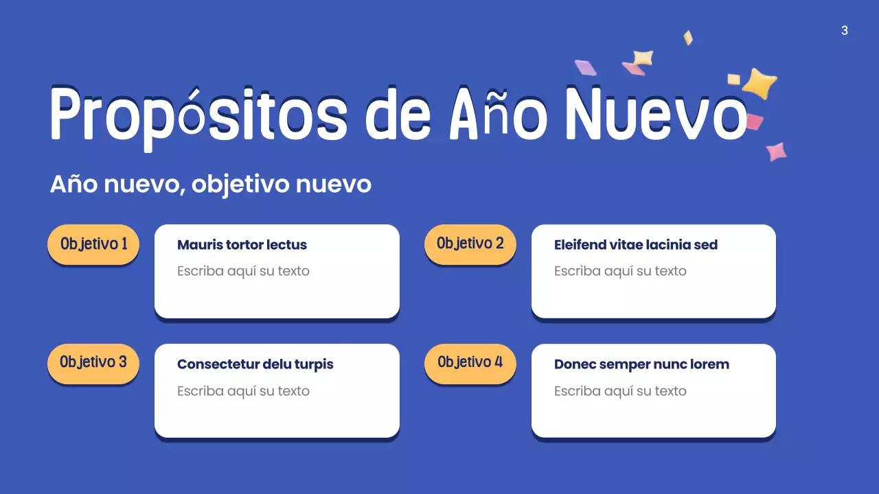 presentación del año nuevo azul moderno