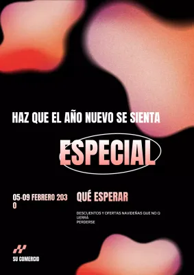 negro abstracto promoción de año nuevo