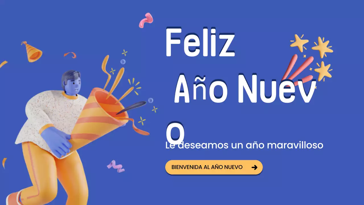 presentación del año nuevo azul moderno