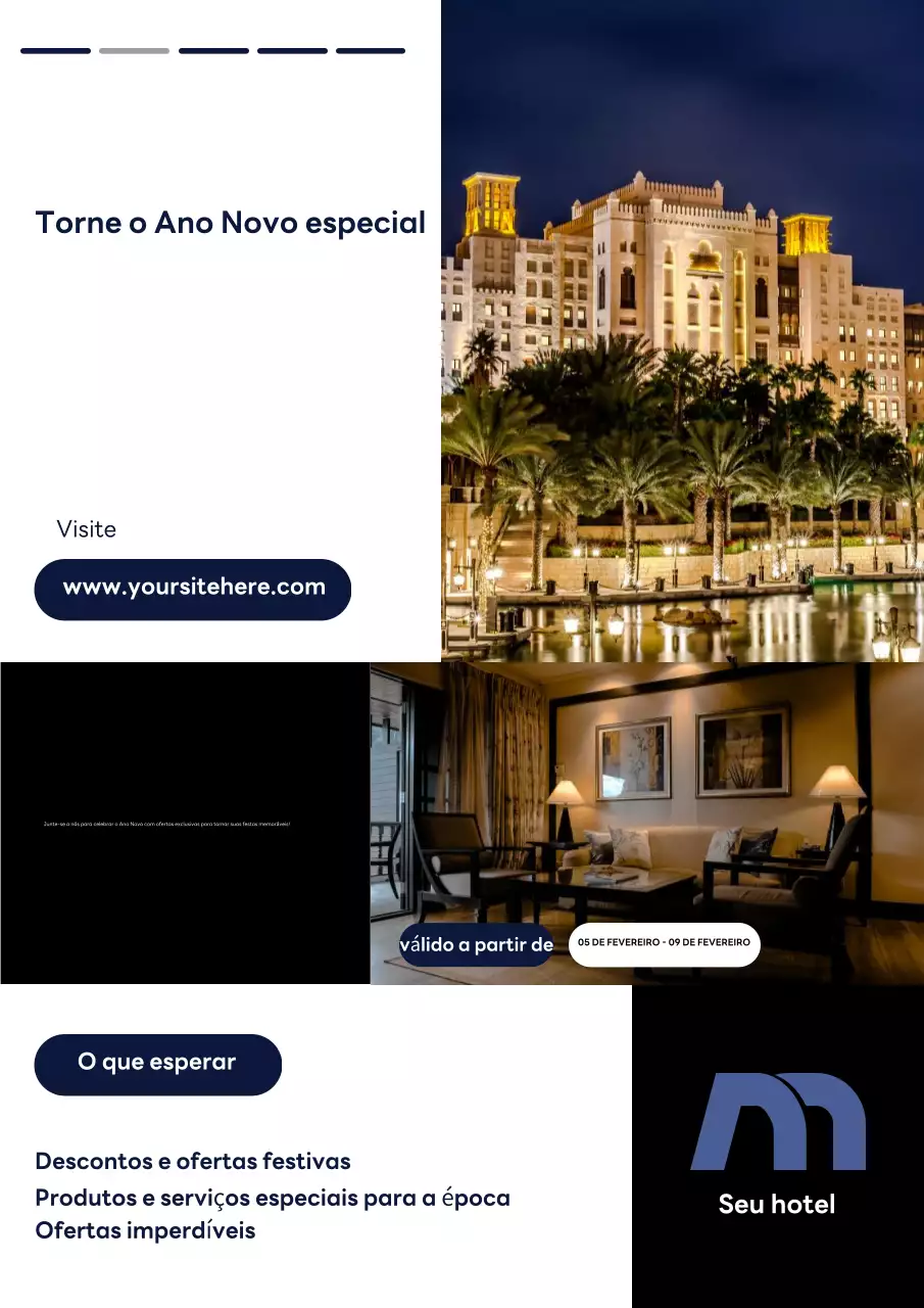 promoção hotel navy modern