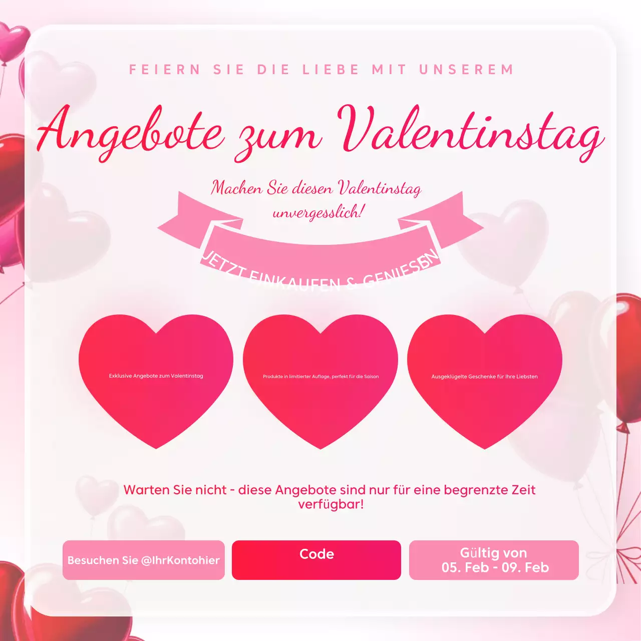 Rosa moderne Urlaubsanzeige