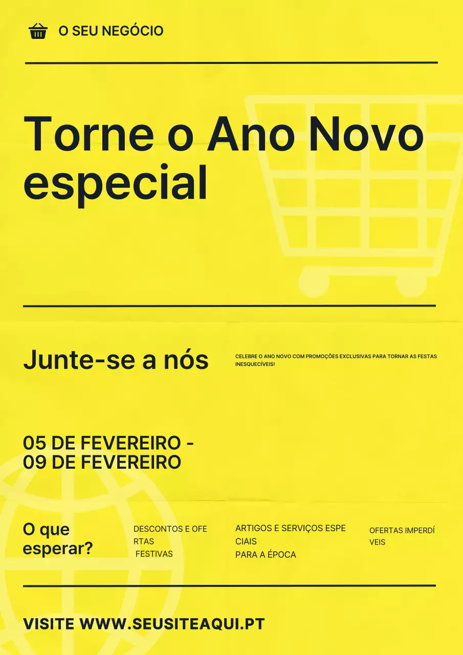 Anúncio de promoção de ano novo moderno amarelo