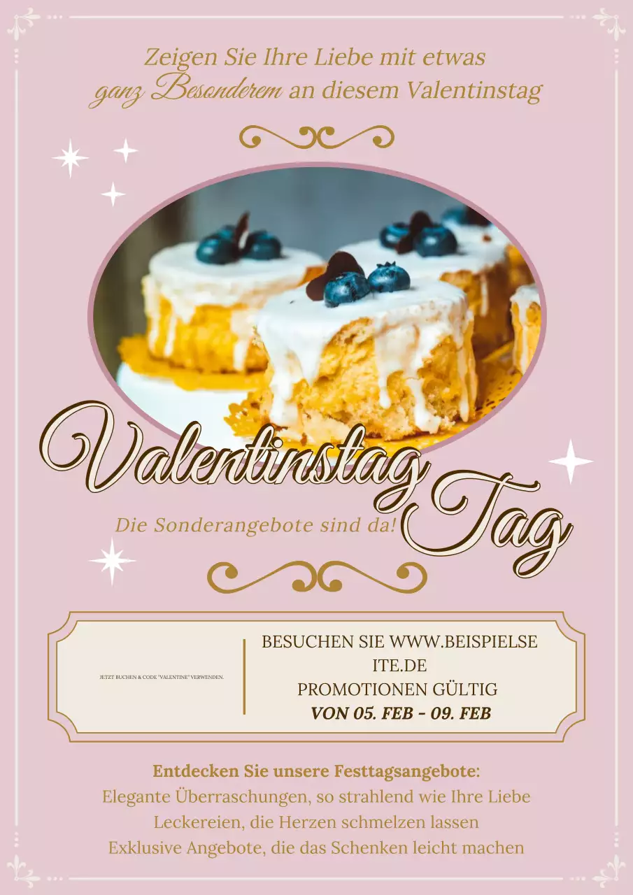 rosa elegante dessert promotion