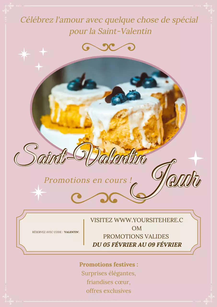 promotion de dessert élégante rose