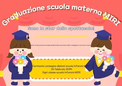 Simpatico invito di laurea in rosso