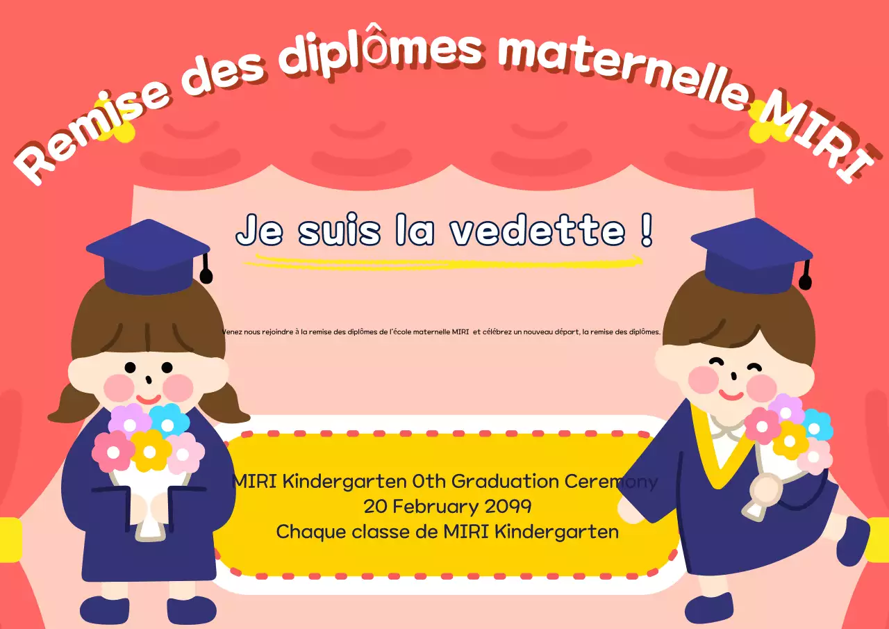 Mignonne invitation à la remise des diplômes en rouge