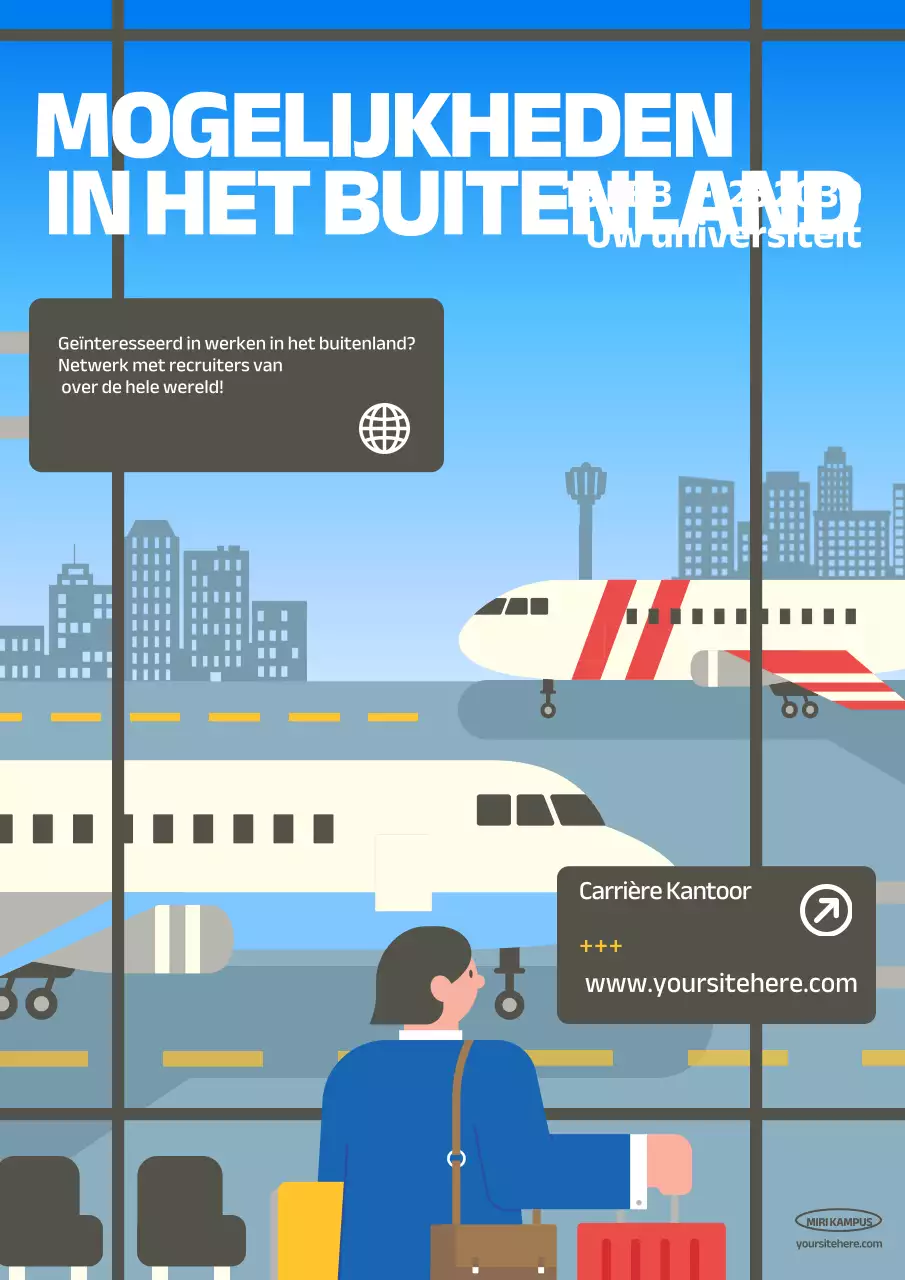 aankondiging blauw modern carrière evenement
