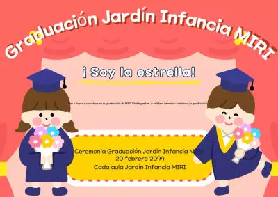 Bonita invitación de graduación en rojo