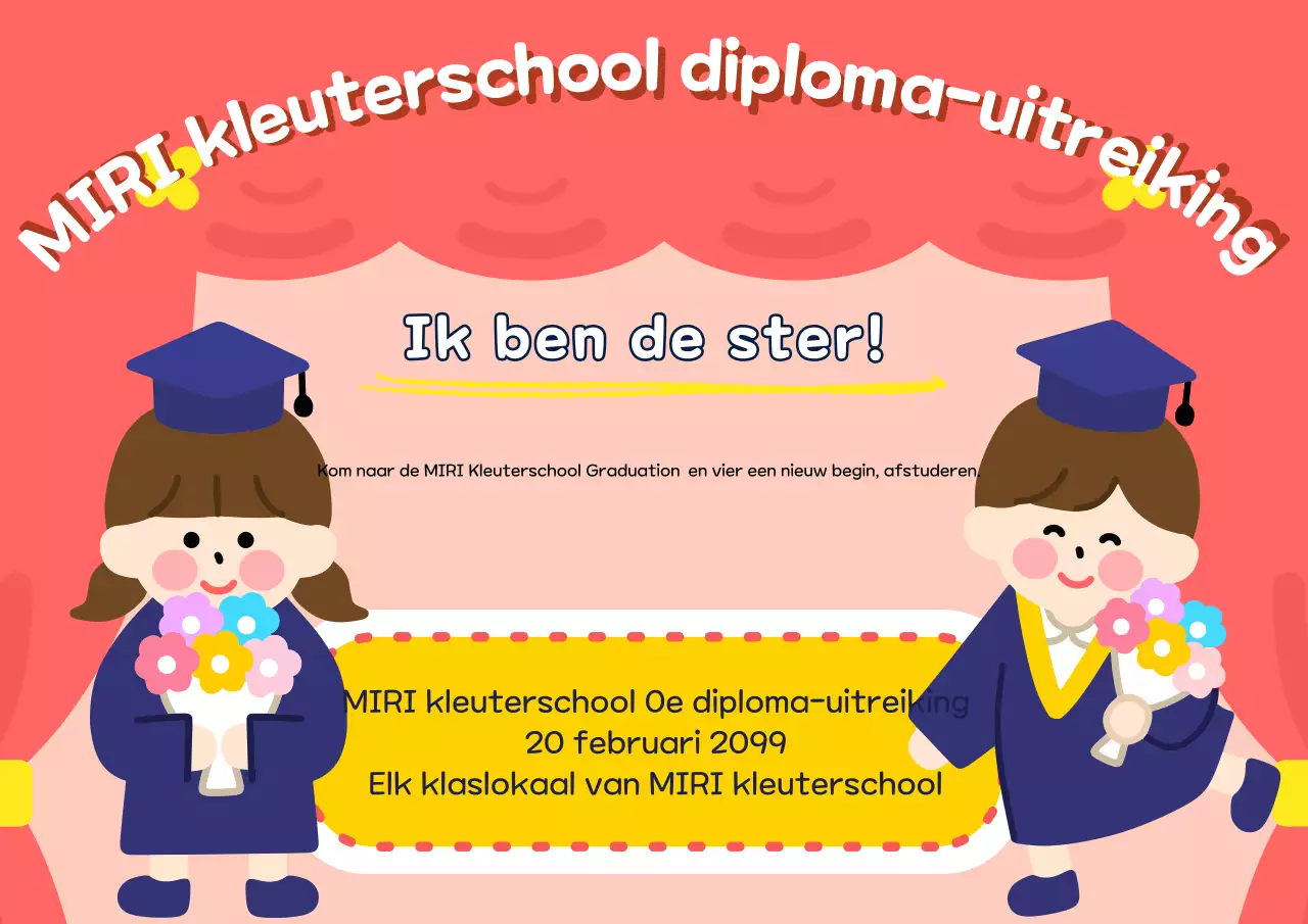 Leuke uitnodiging voor afstuderen in rood