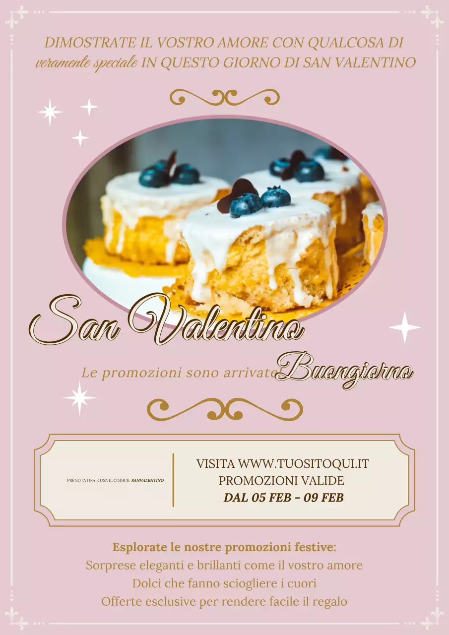 promozione dessert rosa elegante