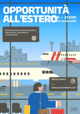 annuncio di un evento di carriera blu moderno