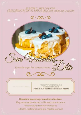 promoción postre elegante rosa