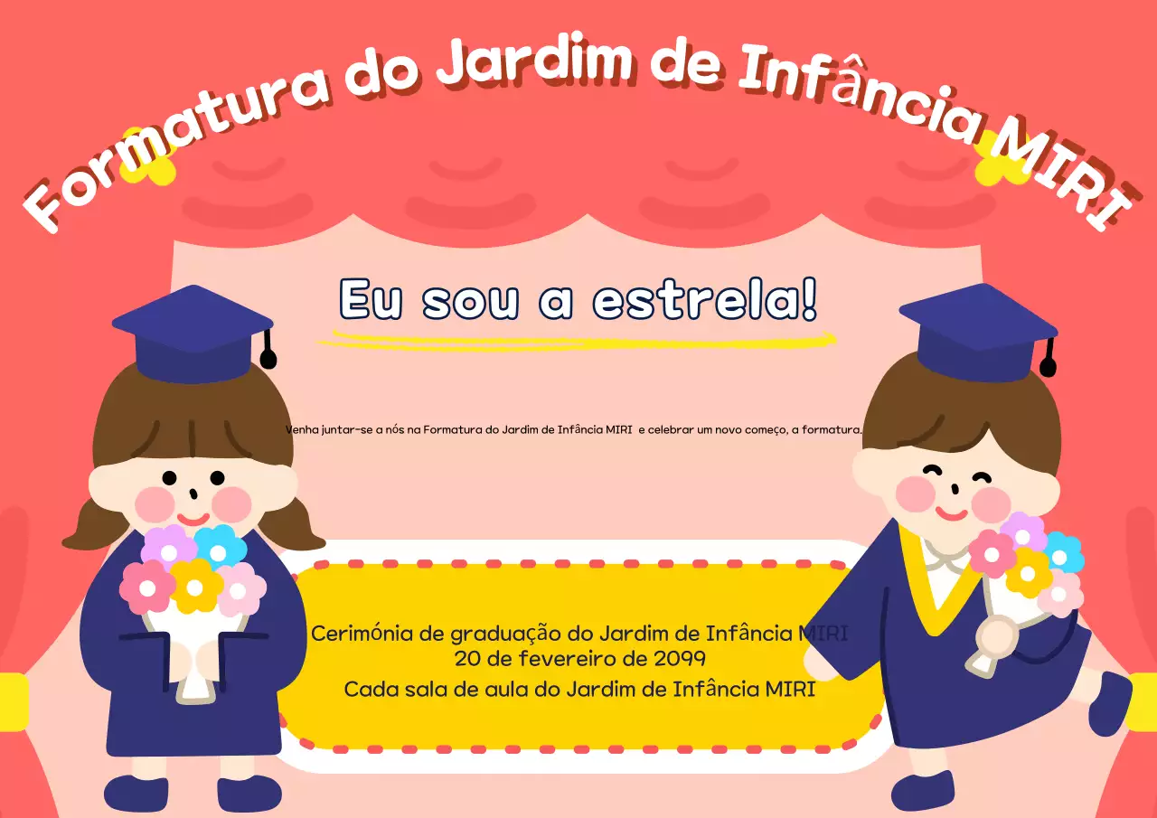 Convite de formatura giro em vermelho
