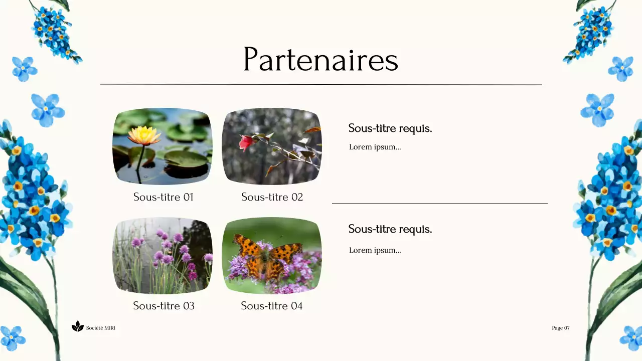 Blue Floral Nonprofit Sustainable Earth Presentation (Présentation de la Terre durable)