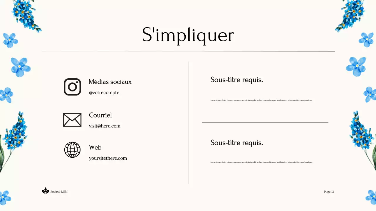 Blue Floral Nonprofit Sustainable Earth Presentation (Présentation de la Terre durable)