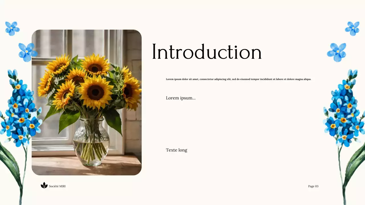 Blue Floral Nonprofit Sustainable Earth Presentation (Présentation de la Terre durable)