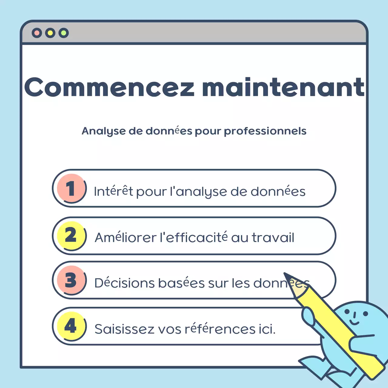 Mignonne affiche de recrutement en bleu clair