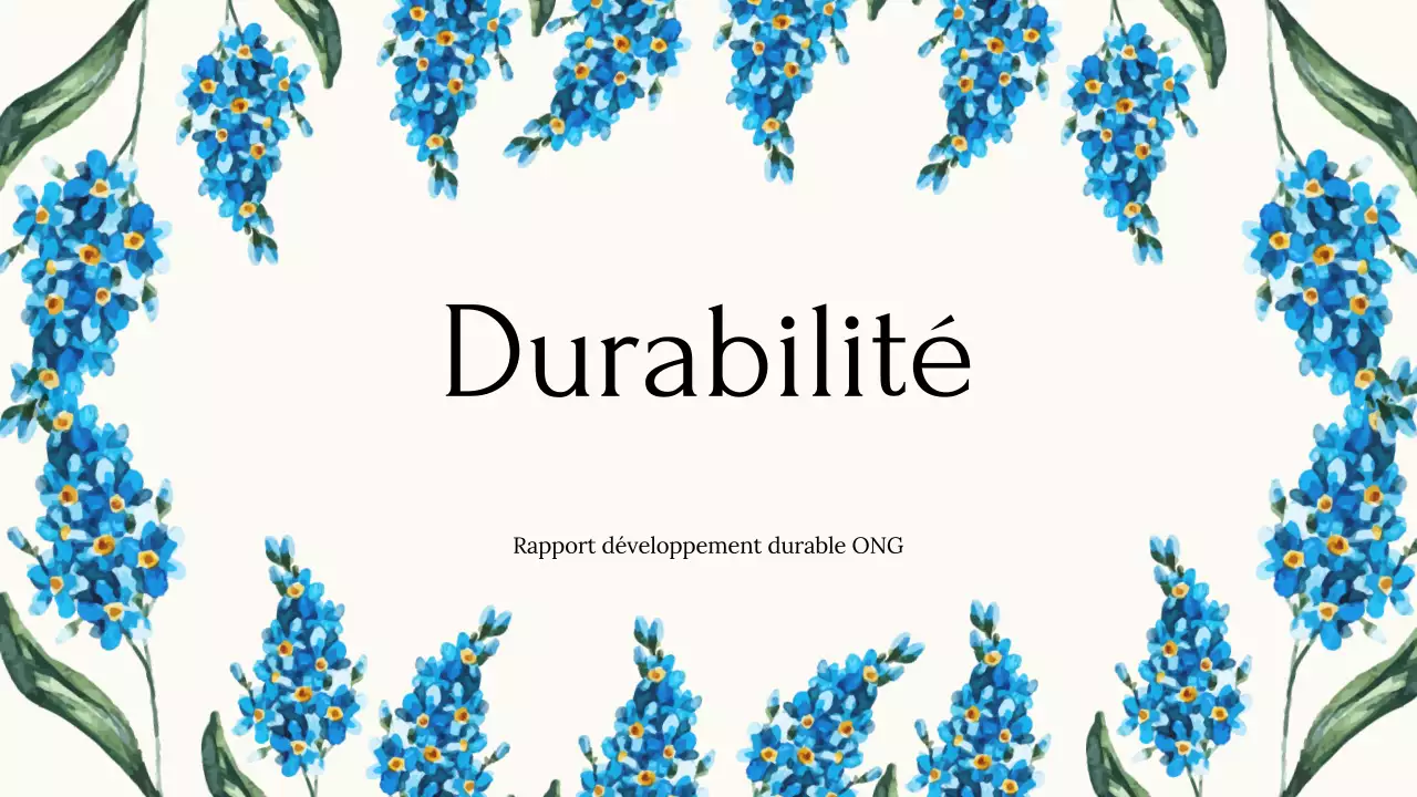 Blue Floral Nonprofit Sustainable Earth Presentation (Présentation de la Terre durable)