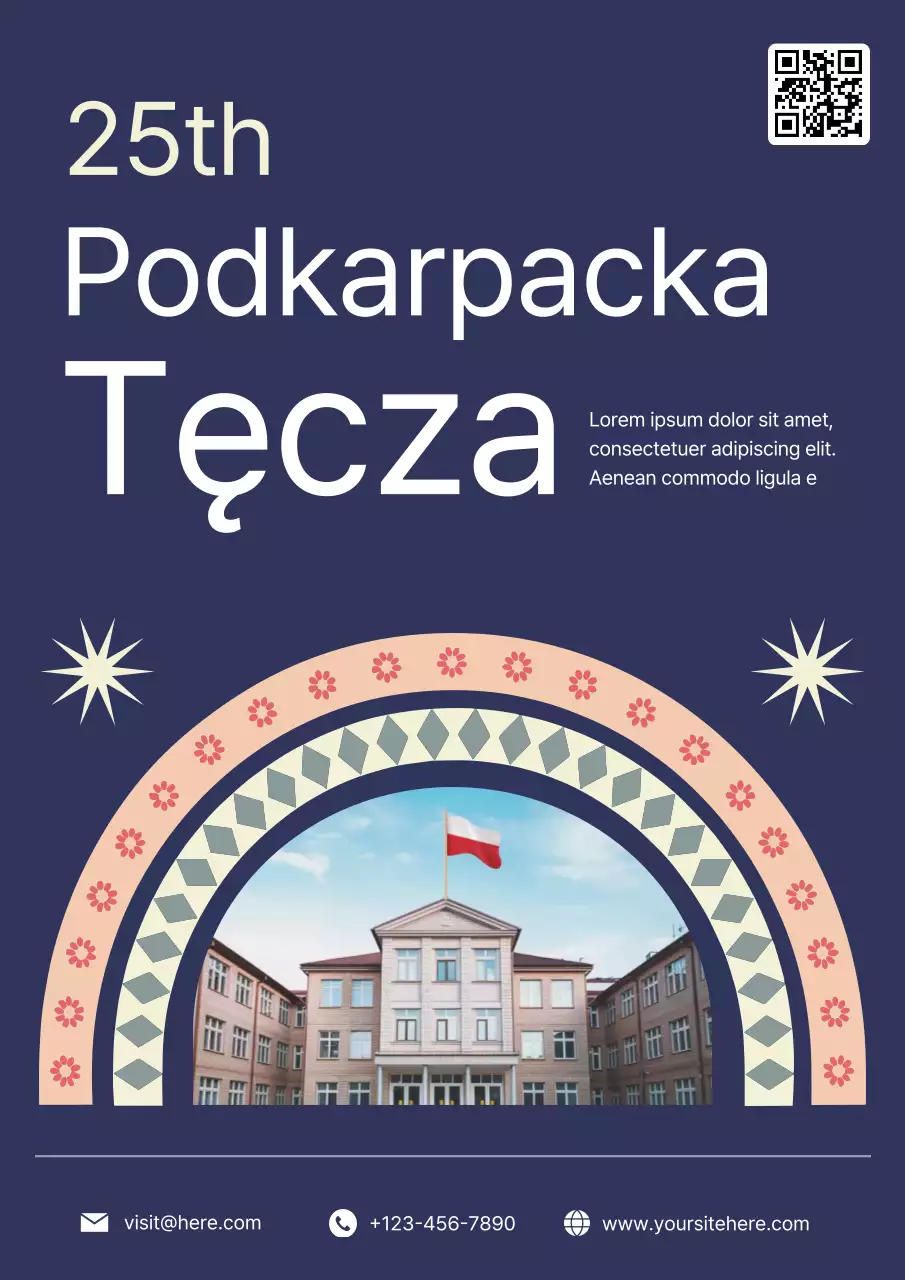 Navy Modern Event Announcement Poster