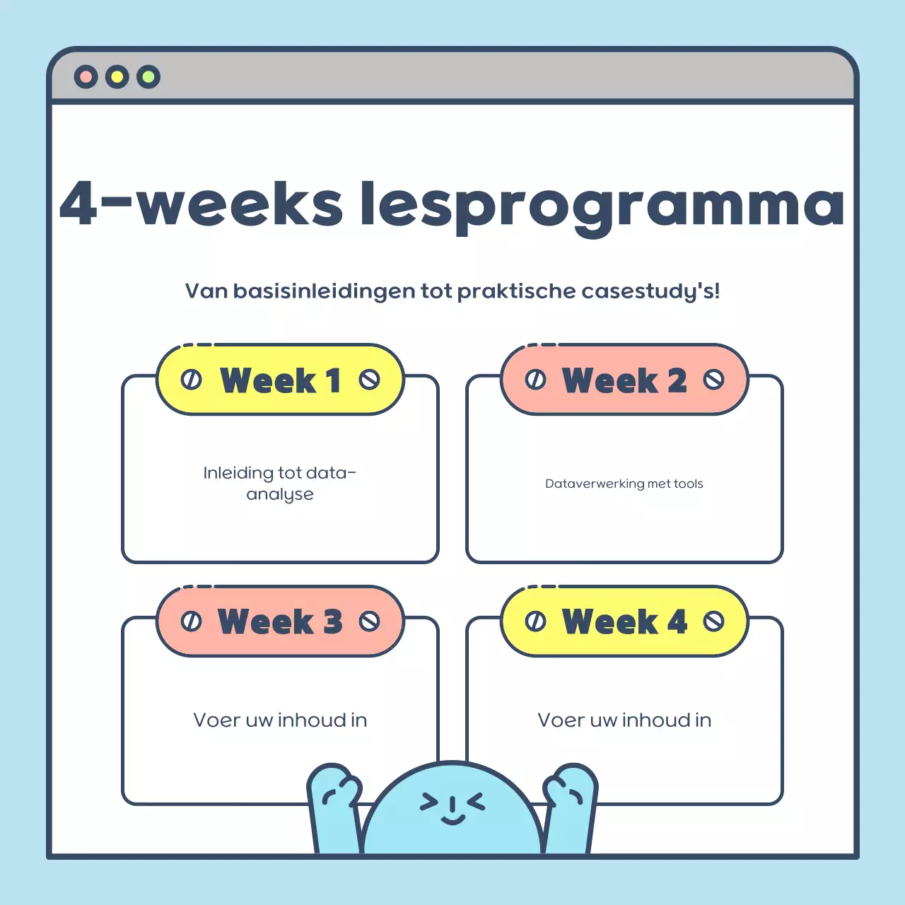 Leuke wervingsposter in lichtblauw