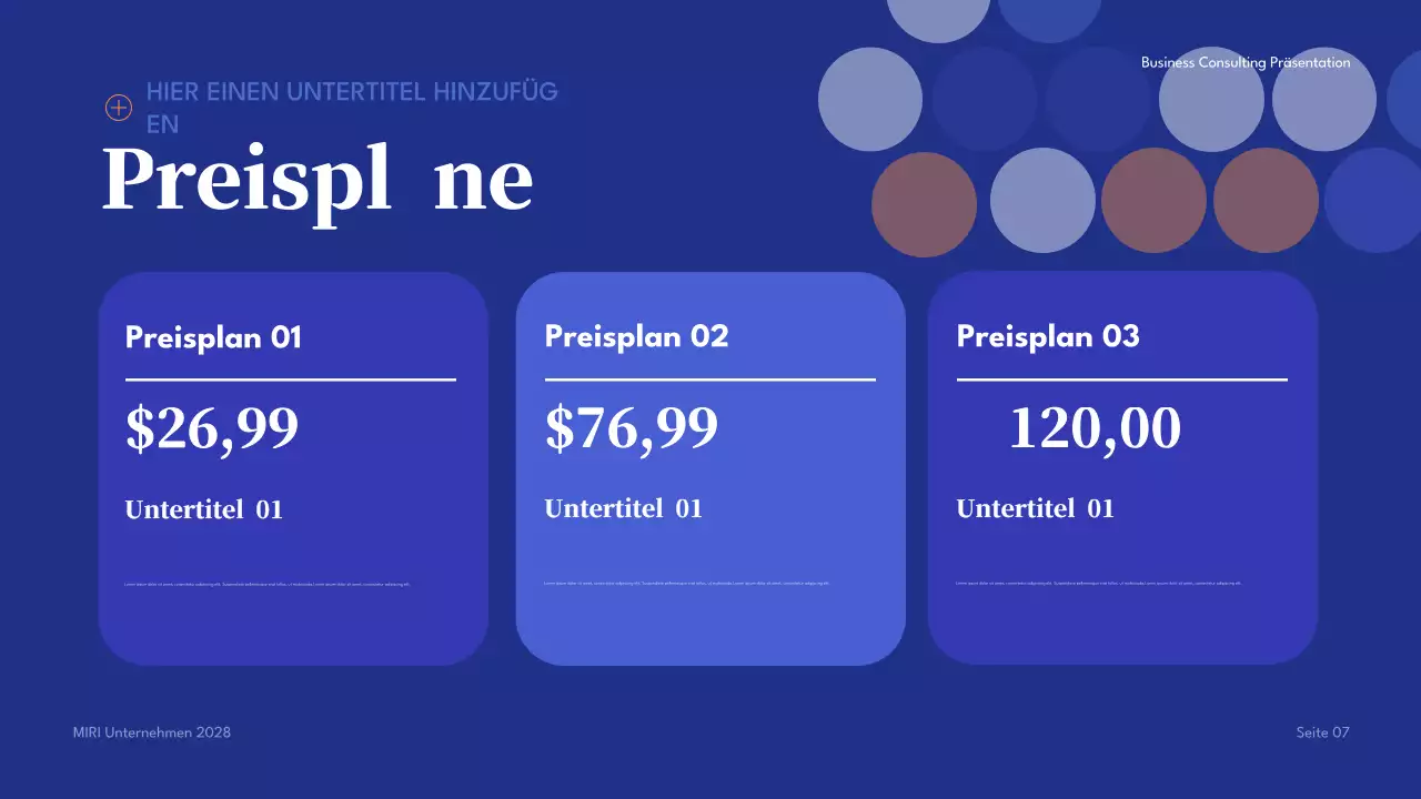 Blue Modern Business Consulting Präsentation