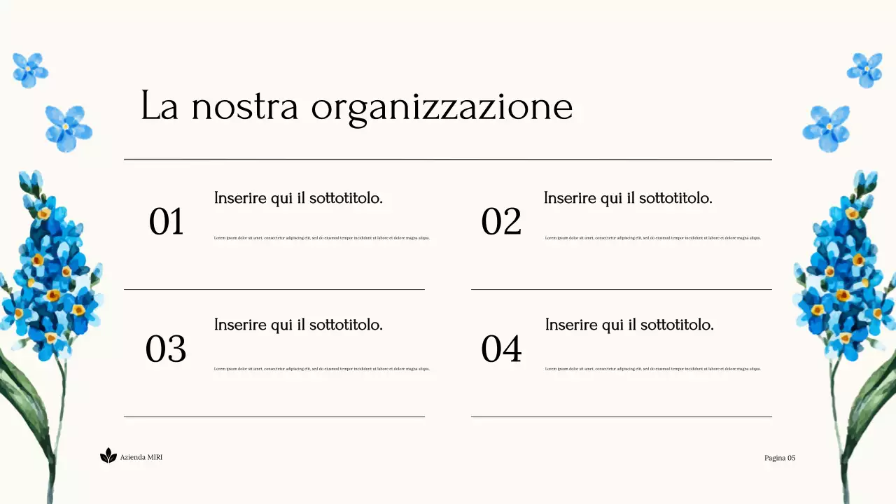 Blue Floral Nonprofit Presentazione della Terra Sostenibile