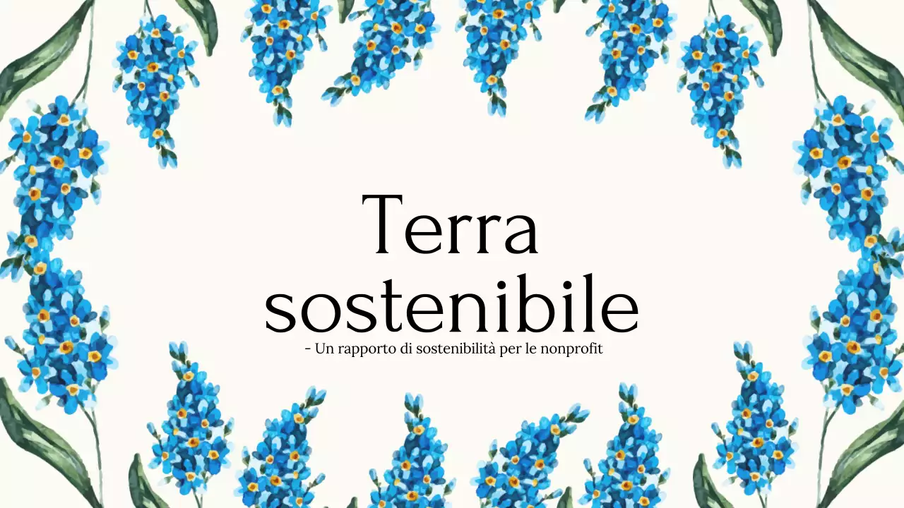 Blue Floral Nonprofit Presentazione della Terra Sostenibile